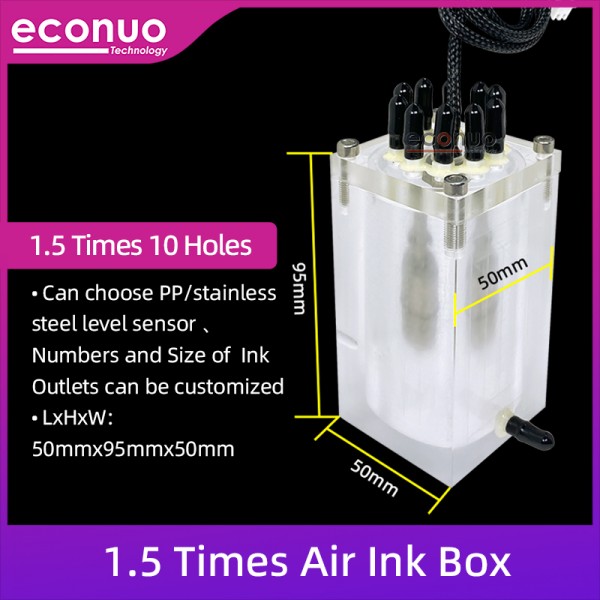 Printer Ink Sub Tank 1.5 Times 10Holes Air Tank with sensor 50x95x50mm for For Galaxy Infiniti Challenger Phaeton Inkjet Printer