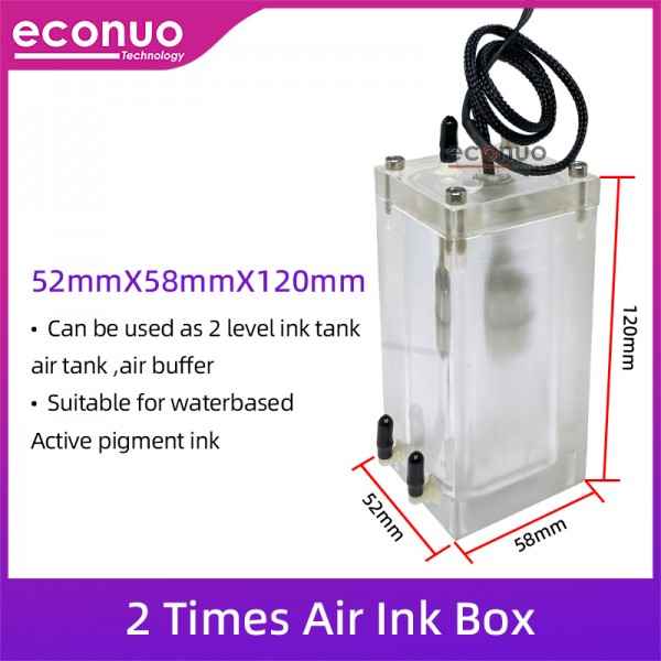 Printer Ink Tank 2 Times Air Sub Tank with 2 level sensor 52X58X120mm For JHF Liyu Zhongye Allwin Icontek Challenger Printer