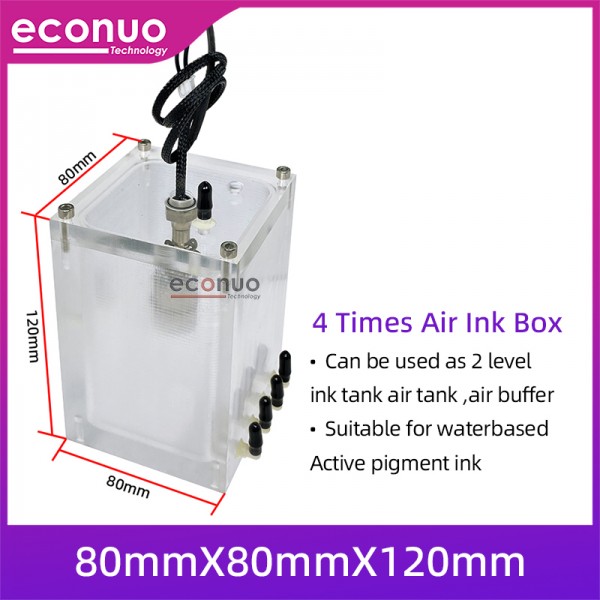 Large format printer Air Ink Tank 4 Times Sub Tank with 2 level sensor 80X80X120mm For Crystaljet INFINITY/ALLWIN Printer